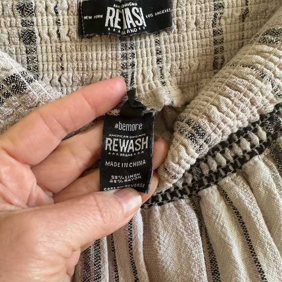 Rewash Black and Cream Striped Wide-Leg Jumpsuit - Picture 2 of 2